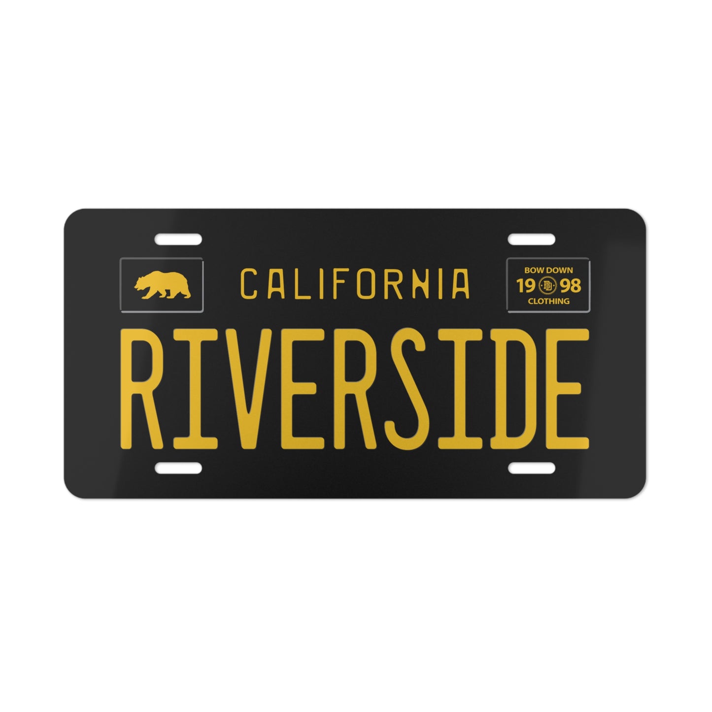 RIVERSIDE Black Vanity Plate