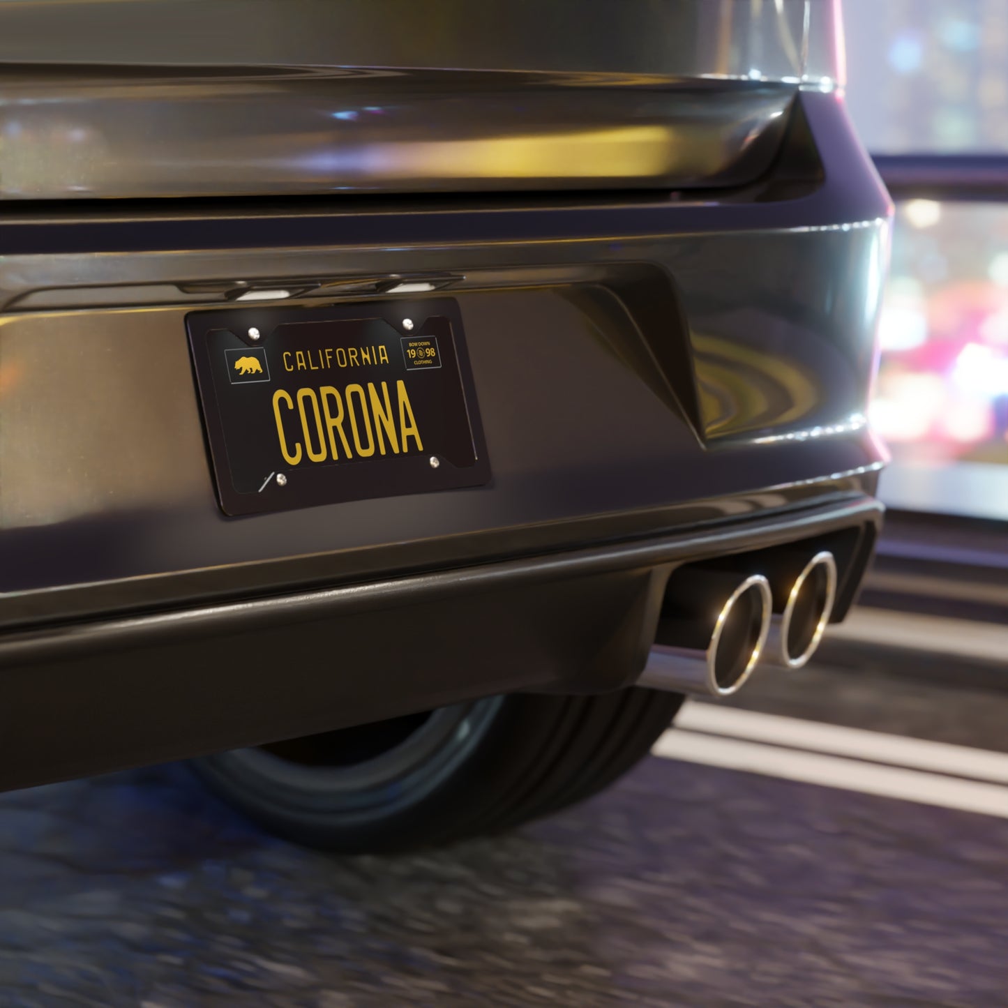 CORONA Black Vanity Plate