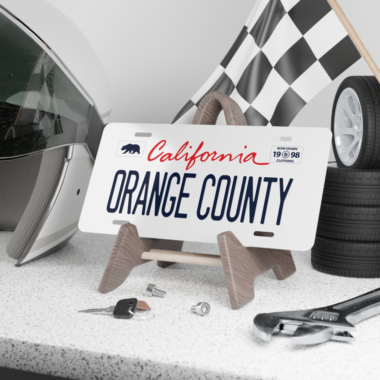 Orange County White Vanity Plate