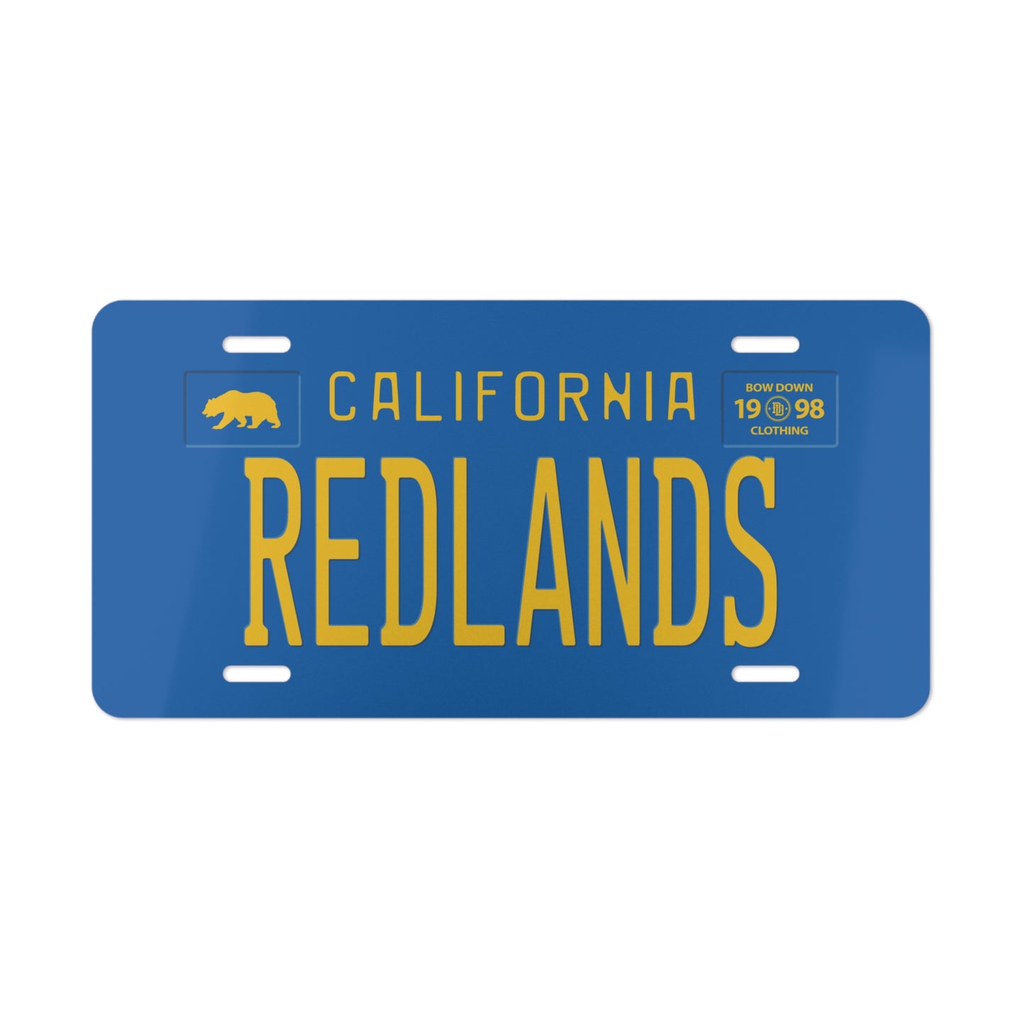 REDLANDS Blue Vanity Plate