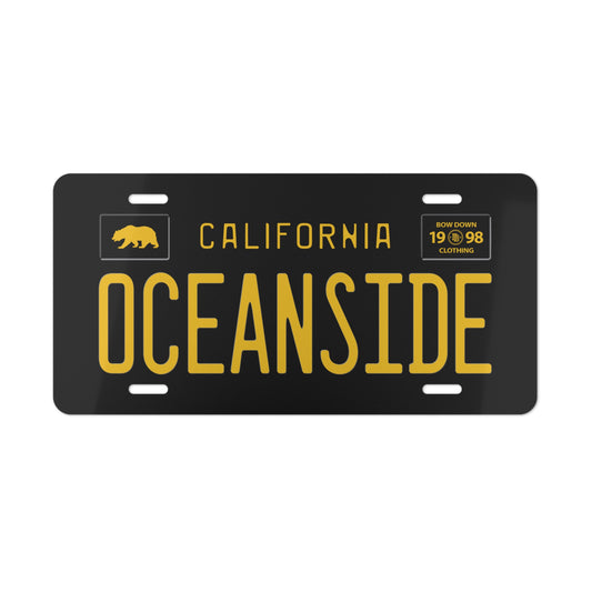 OCEANSIDE Black Vanity Plate