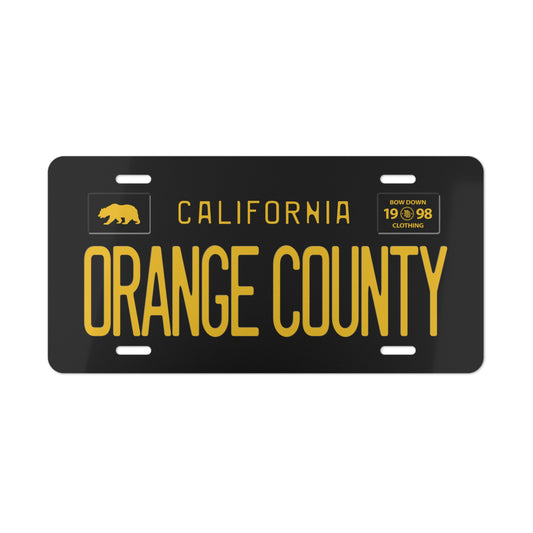 ORANGE COUNTY Black Vanity Plate