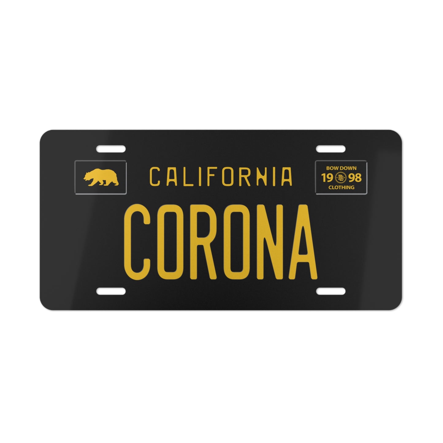 CORONA Black Vanity Plate