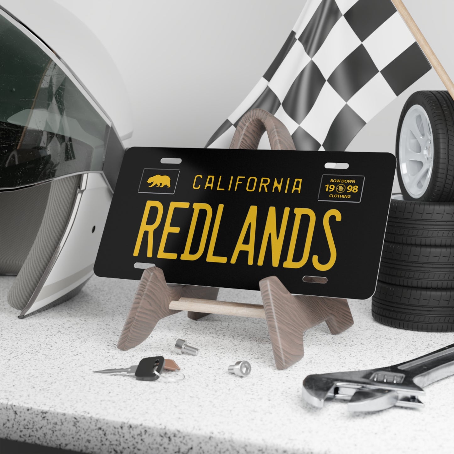 REDLANDS Black Vanity Plate