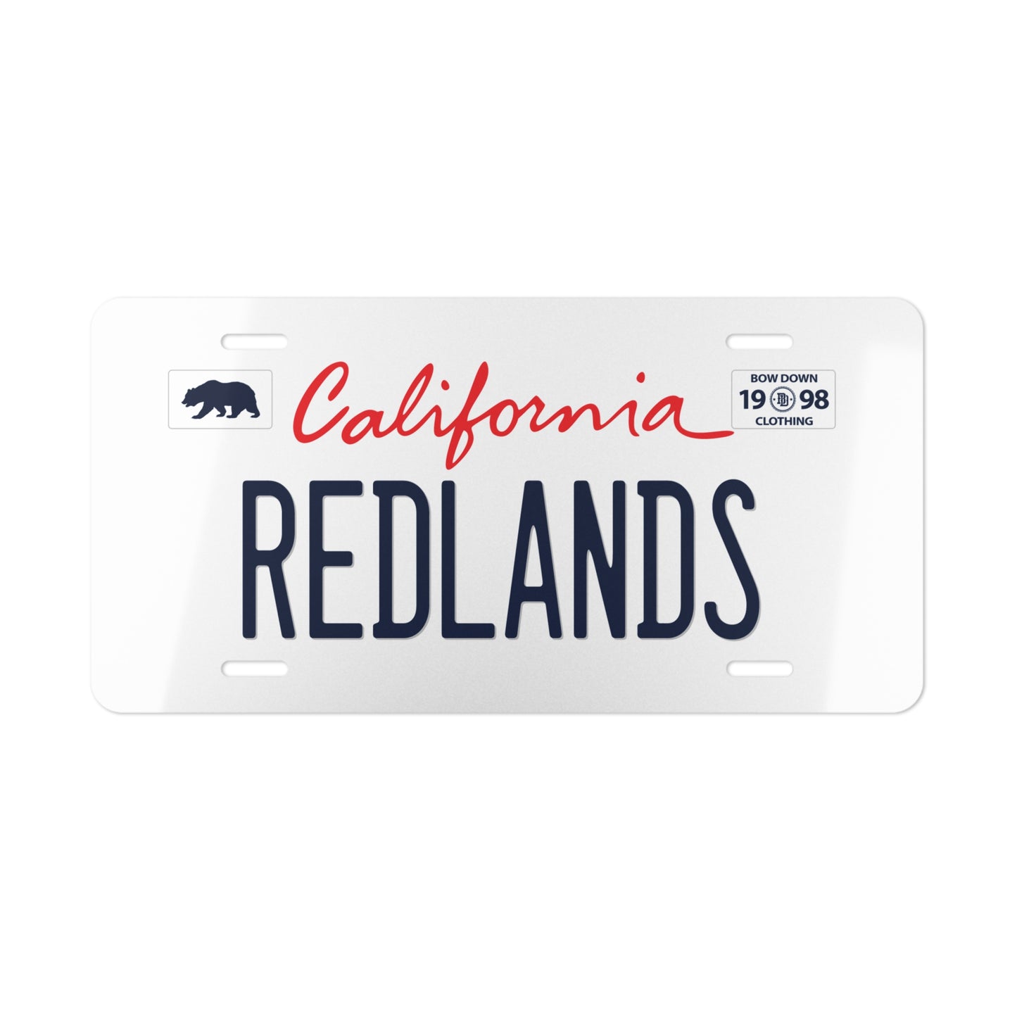 REDLANDS White Vanity Plate