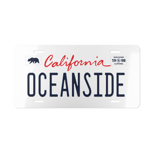 OCEANSIDE White Vanity Plate