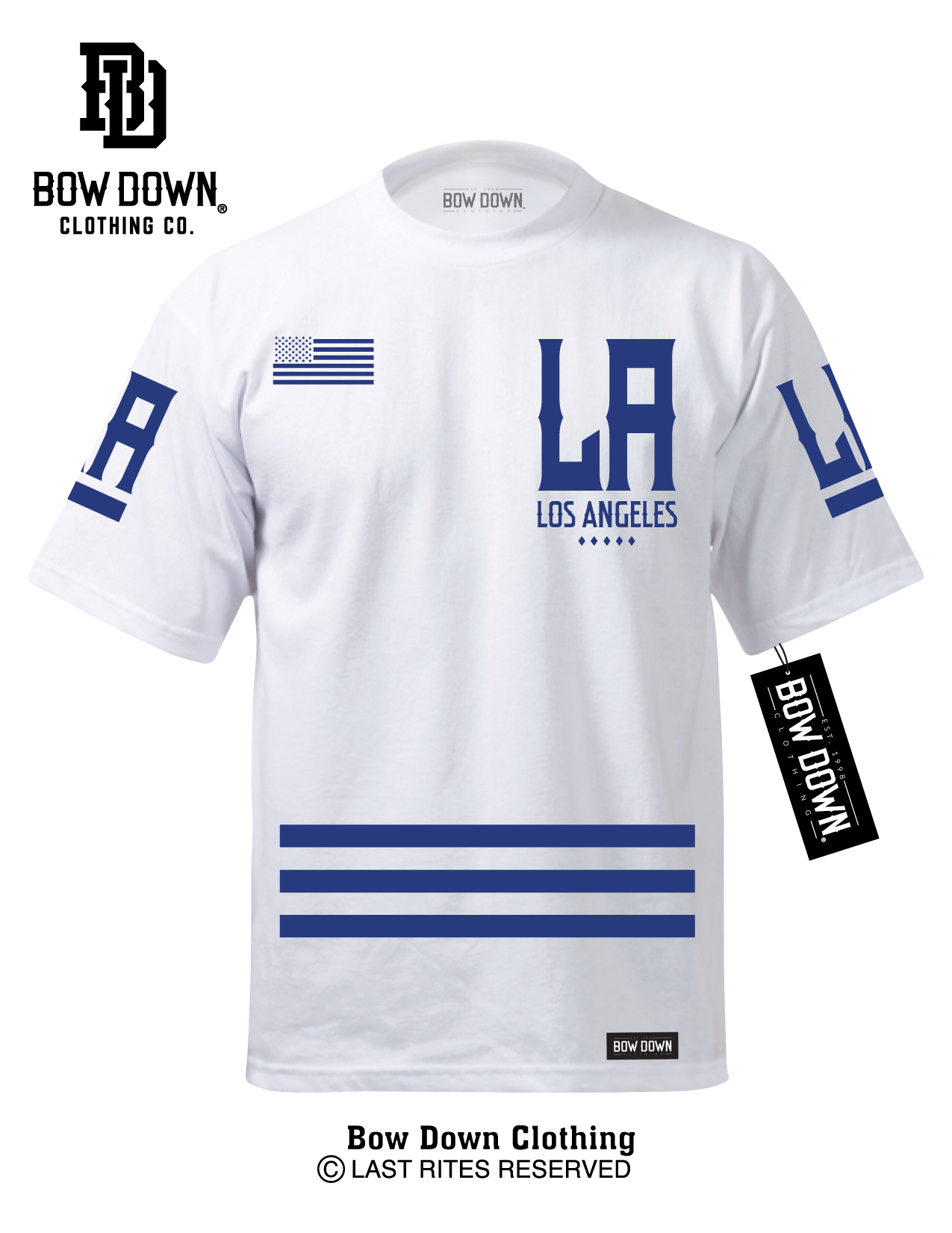 los angeles t shirt blue