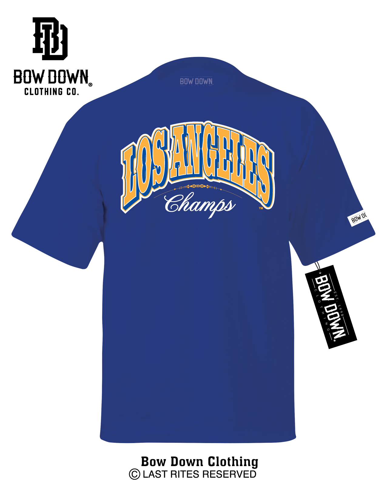LOS ANGELES CHAMPS WESTERN - ROYAL BLUE T-SHIRT