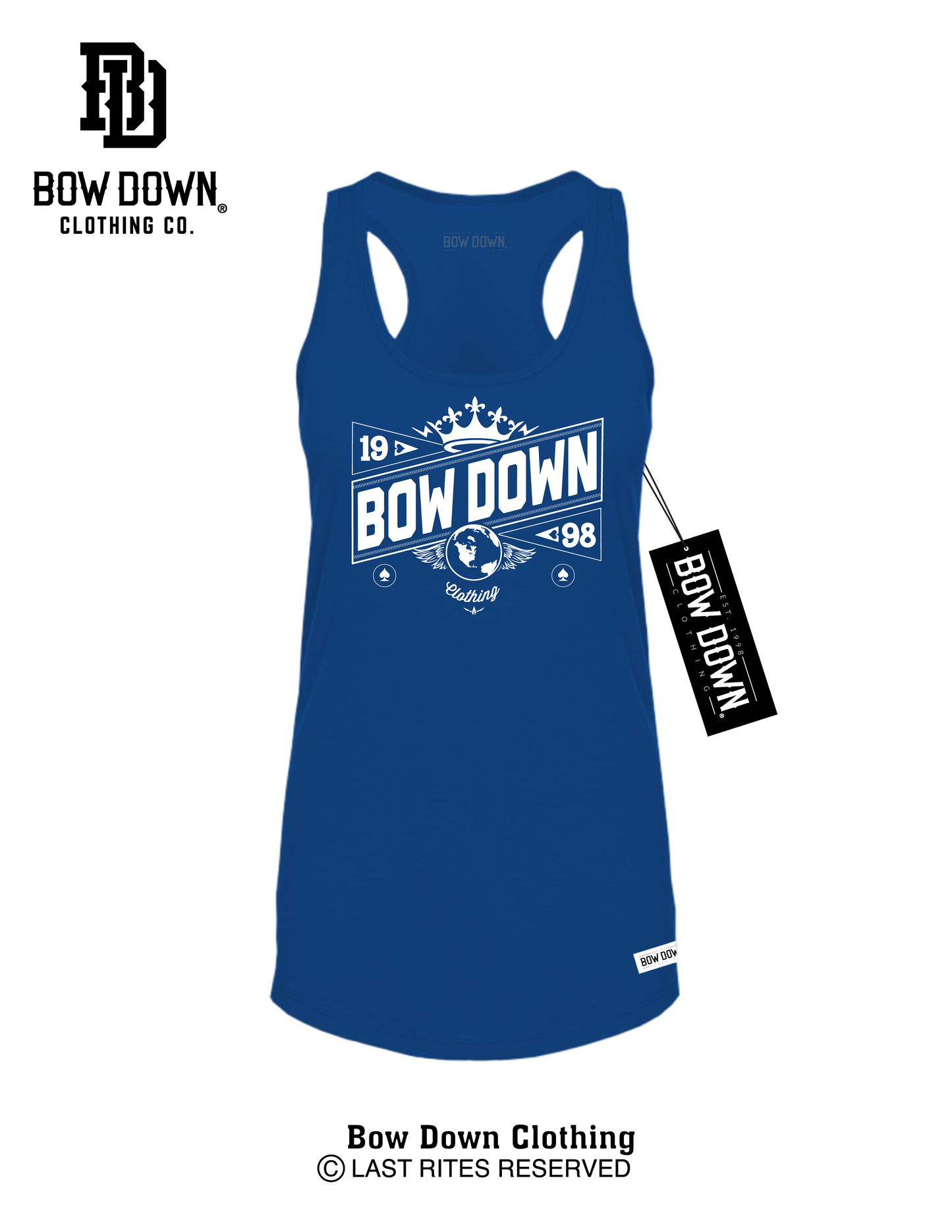 BOW DOWN CROWN 2 WOMEN'S RACERBACK