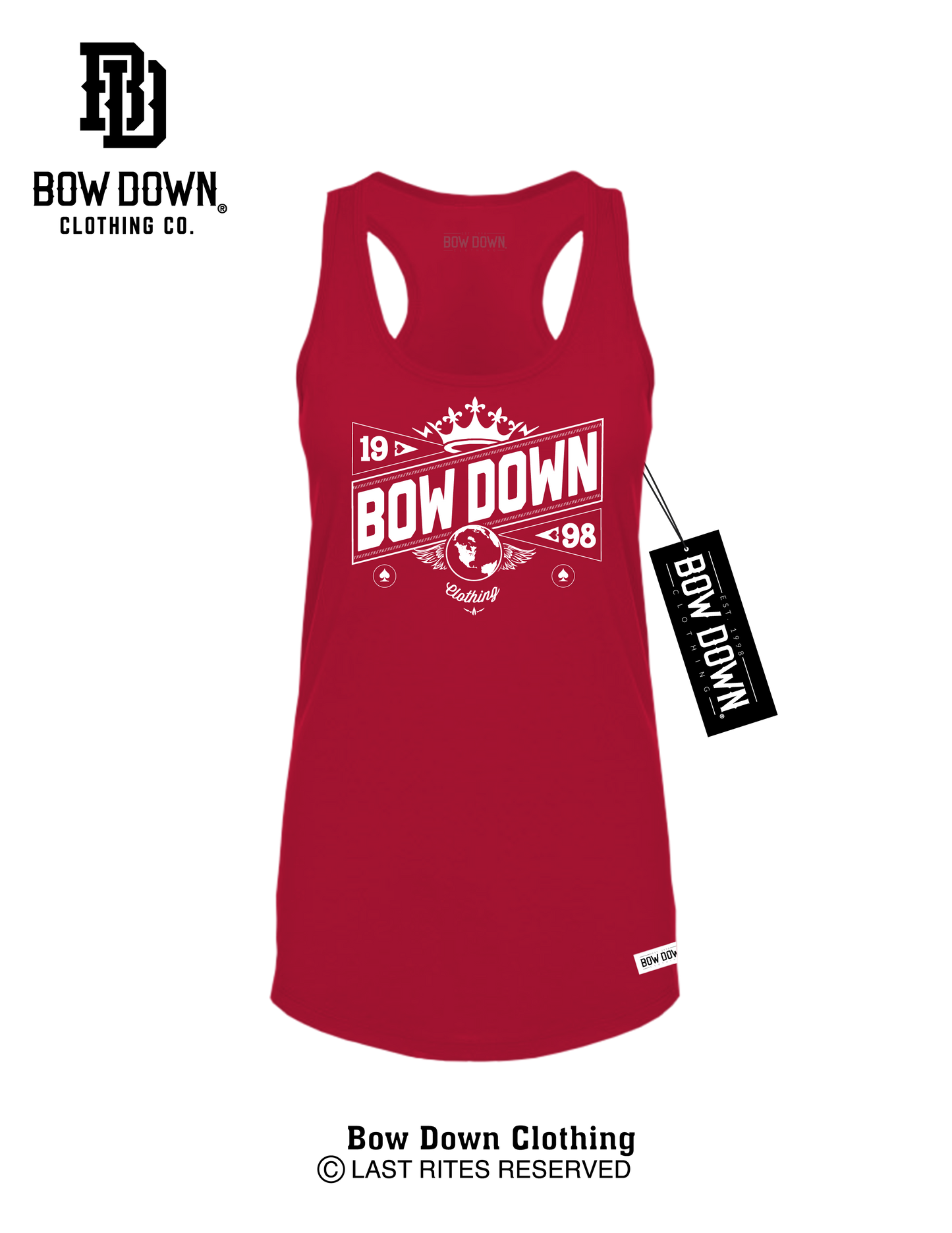 BOW DOWN CROWN 2 WOMEN'S RACERBACK