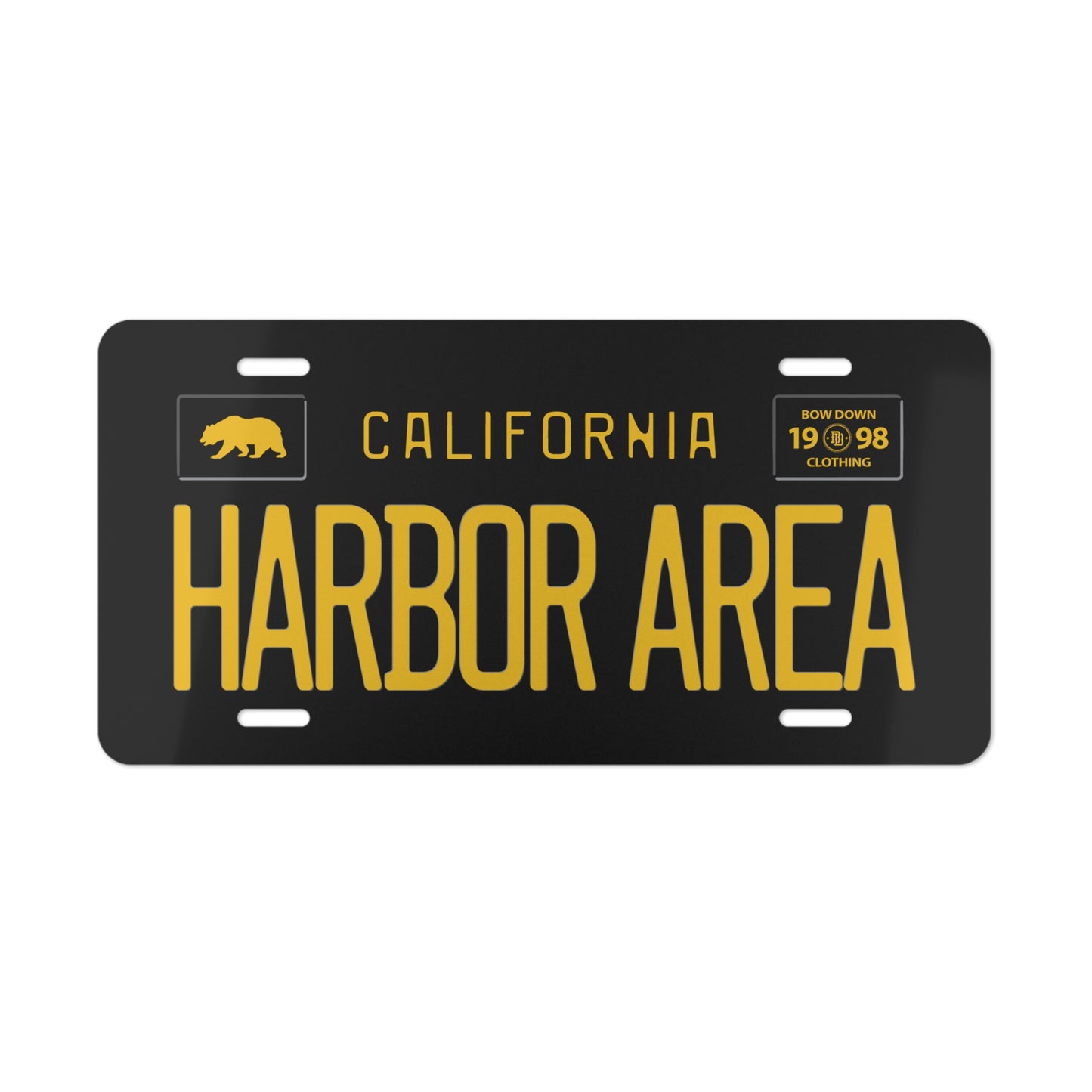 HARBOR AREA Black Vanity Plate