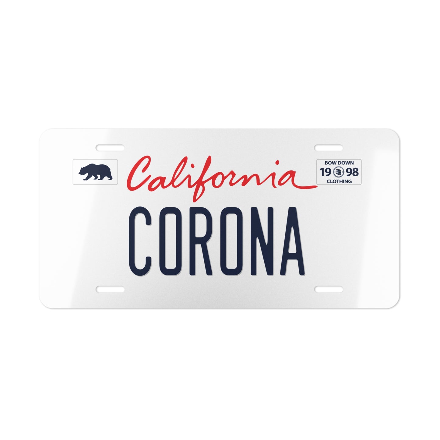 CORONA White Vanity Plate