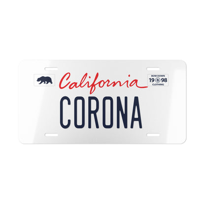 CORONA White Vanity Plate