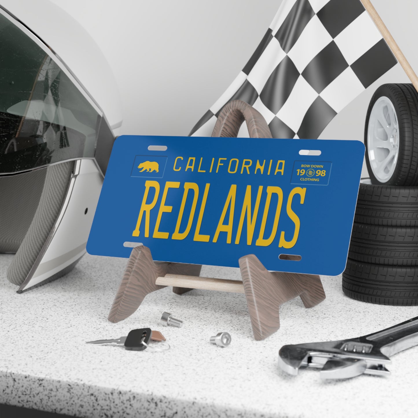 REDLANDS Blue Vanity Plate