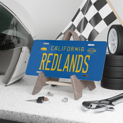 REDLANDS Blue Vanity Plate