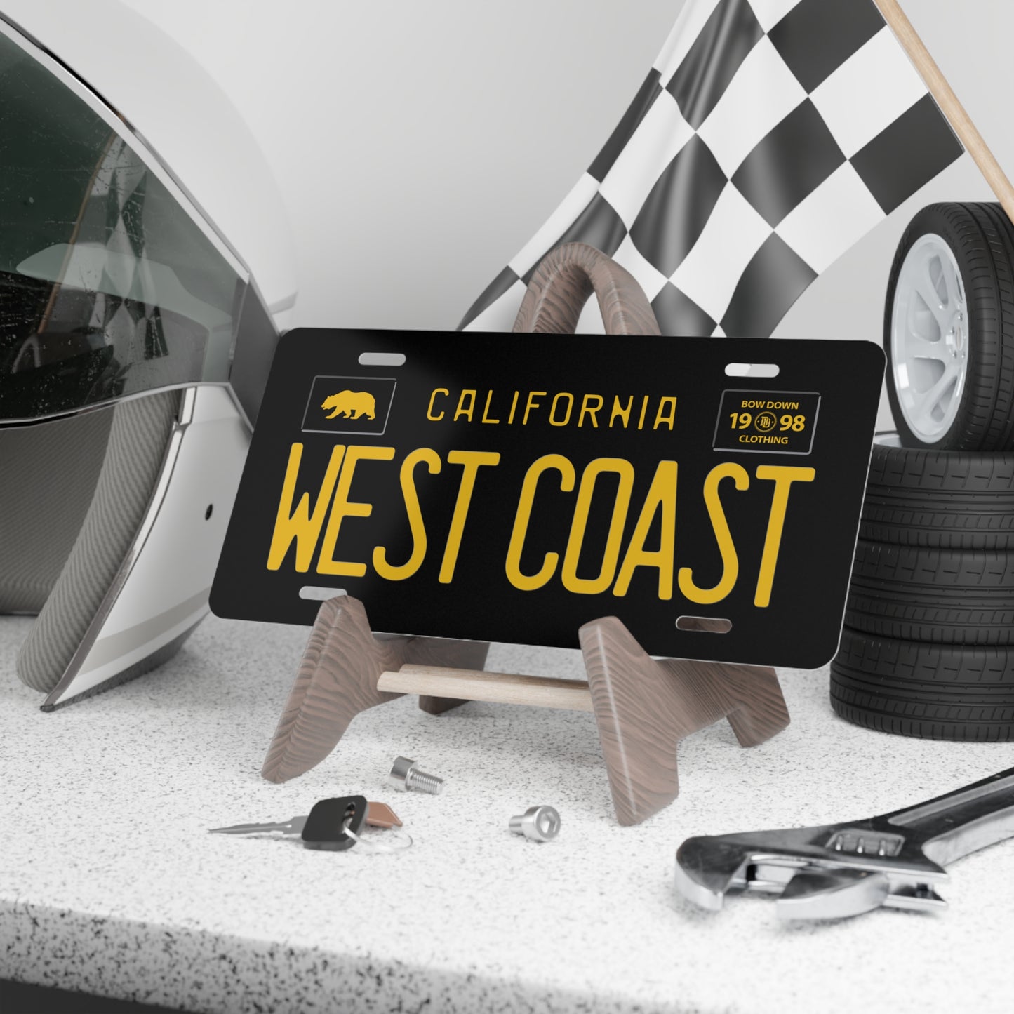 WEST COAST Black Vanity Plate