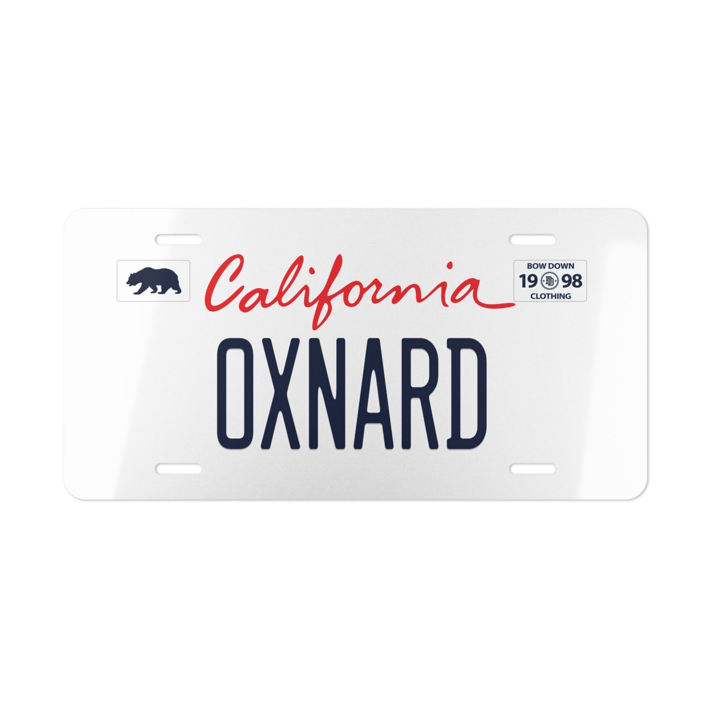 OXNARD White Vanity Plate