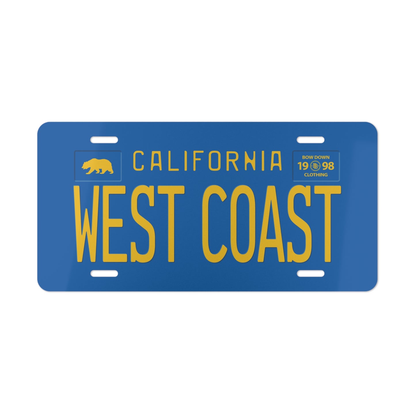 WEST COAST Blue Vanity Plate