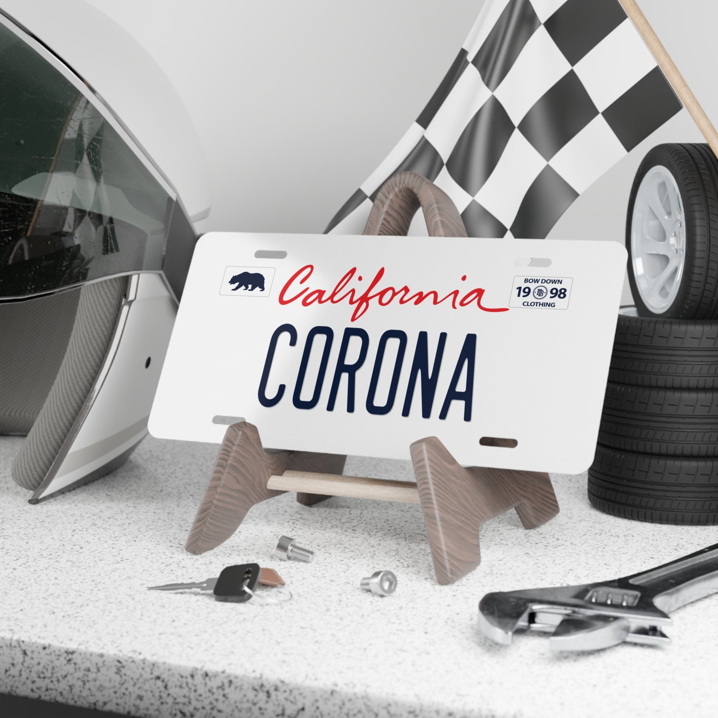 CORONA White Vanity Plate