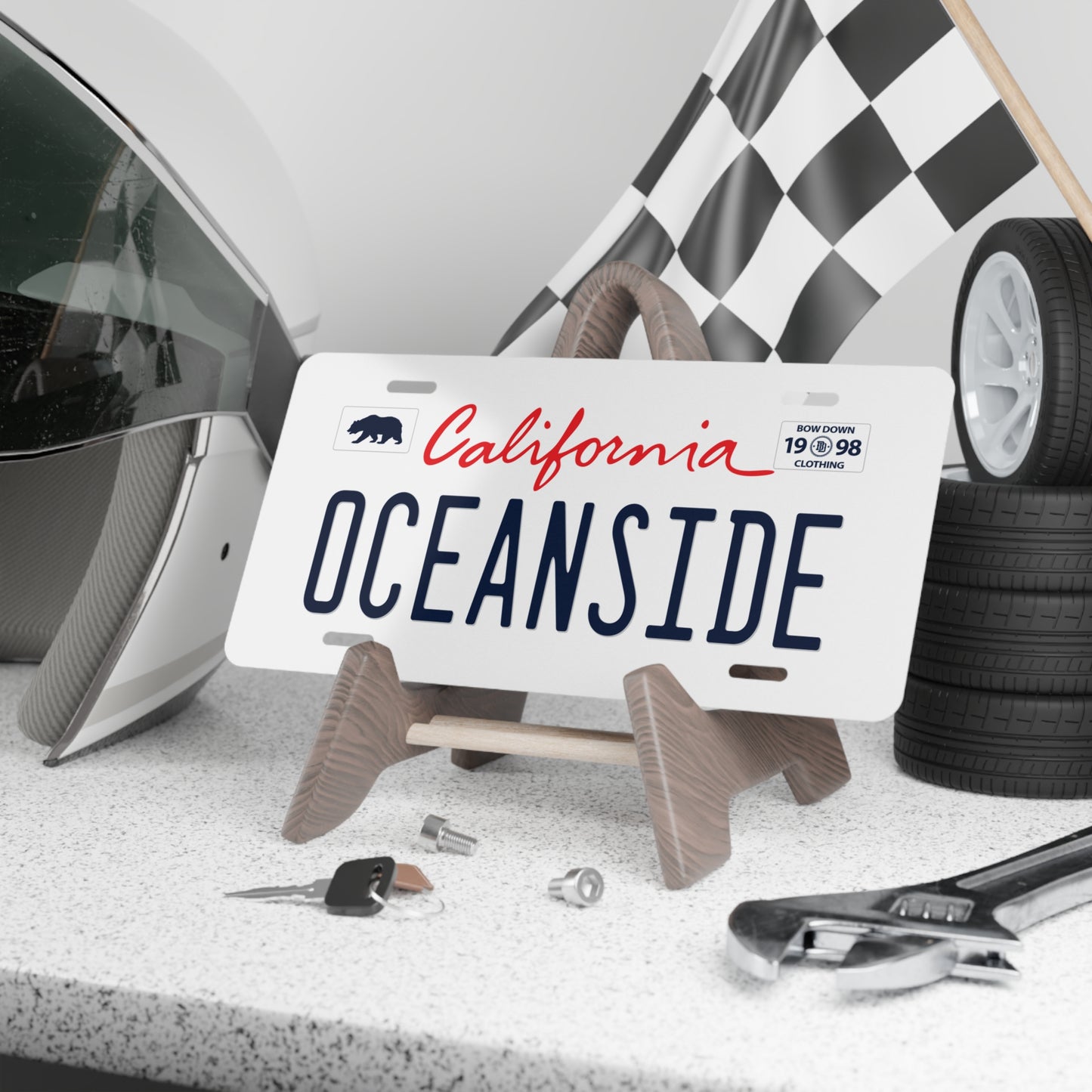 OCEANSIDE White Vanity Plate