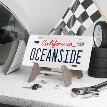 OCEANSIDE White Vanity Plate