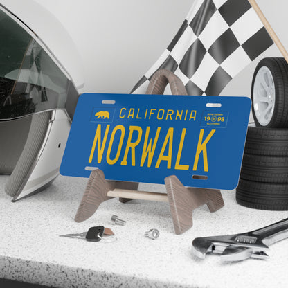 NORWALK Blue Vanity Plate