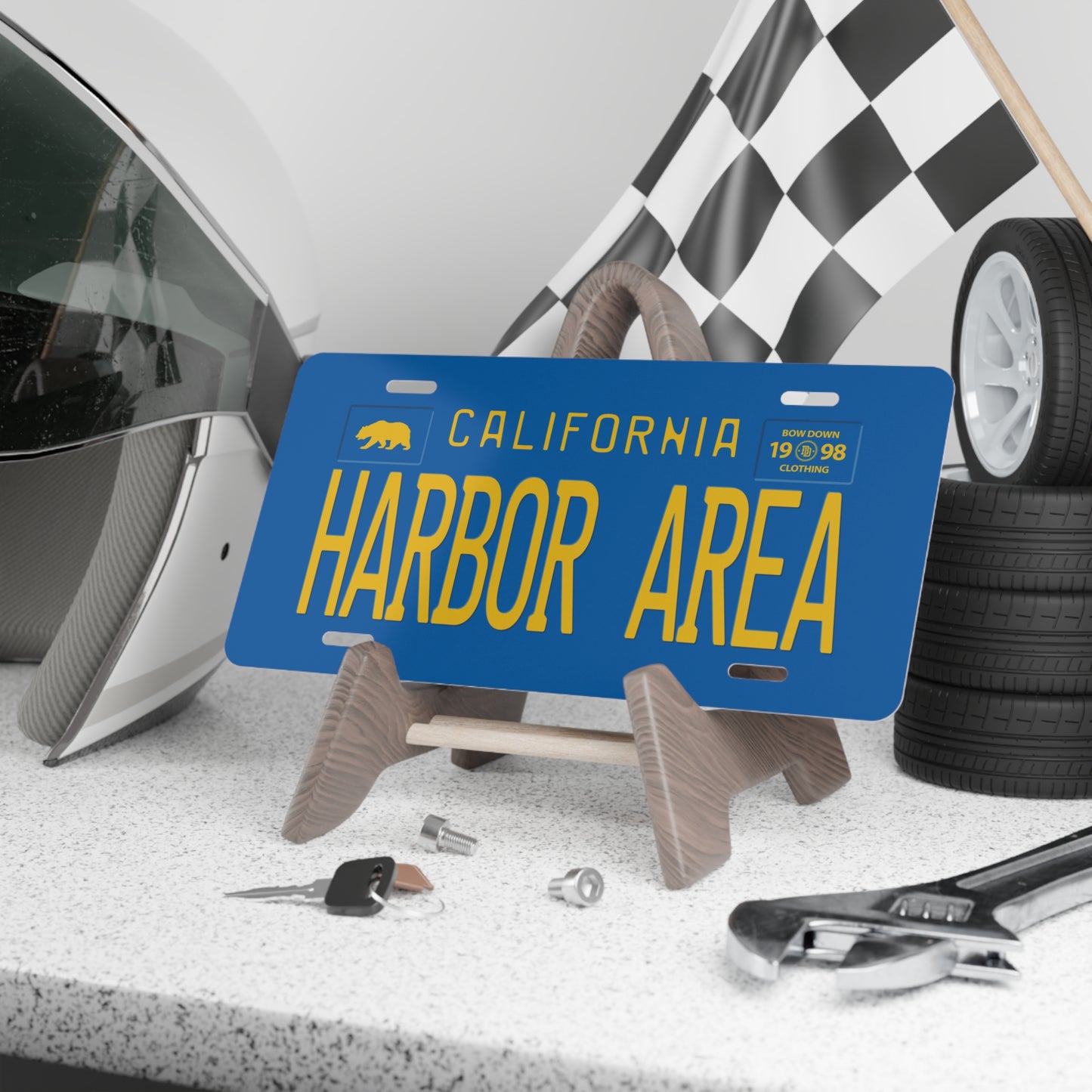 HARBOR AREA Blue Vanity Plate