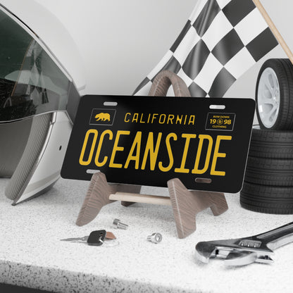 OCEANSIDE Black Vanity Plate