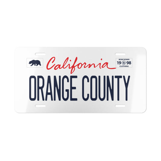 Orange County White Vanity Plate