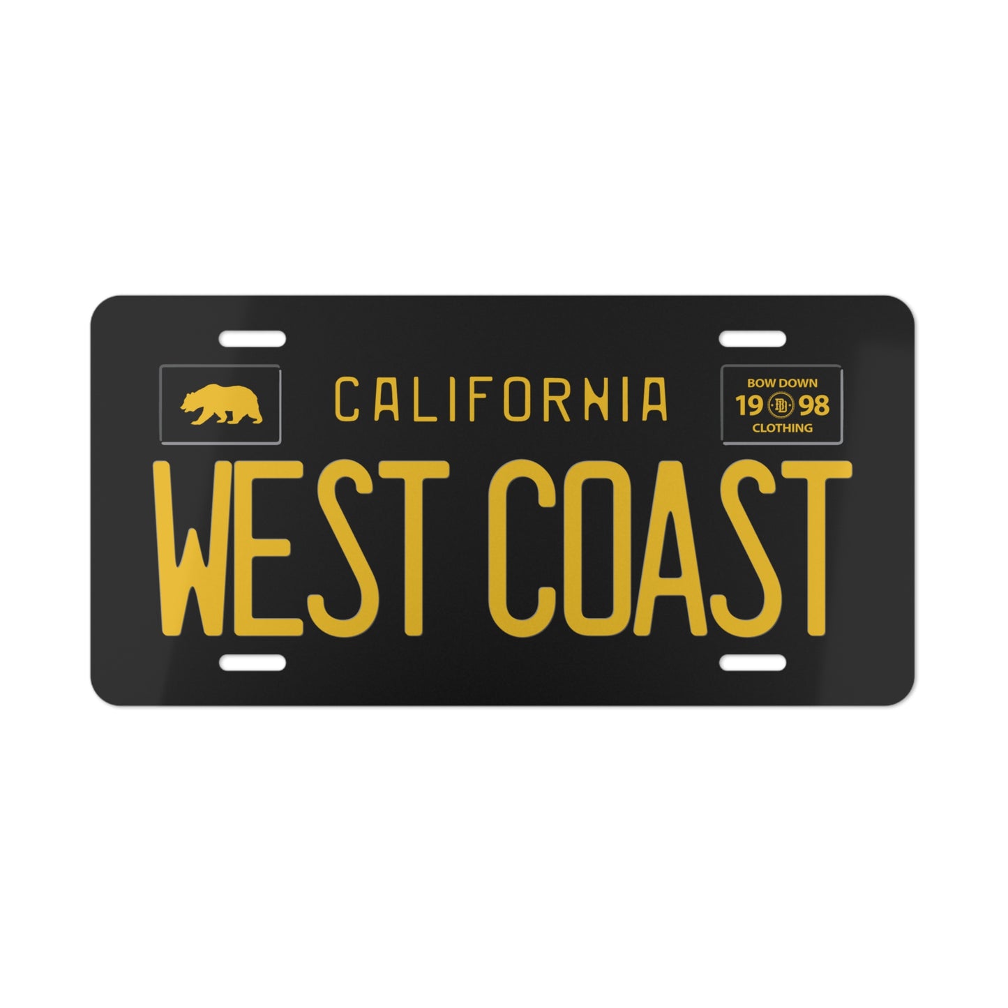 WEST COAST Black Vanity Plate