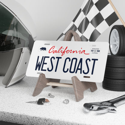WEST COAST White Vanity Plate