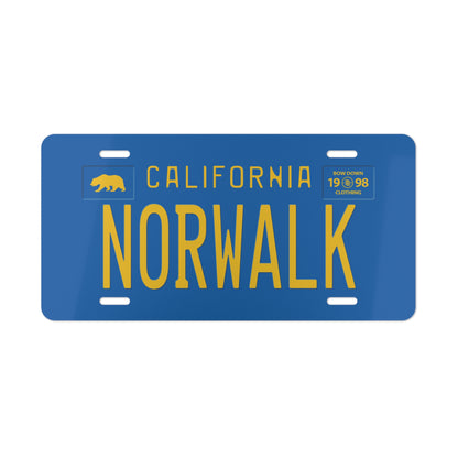 NORWALK Blue Vanity Plate
