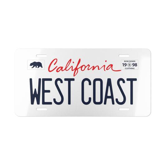 WEST COAST White Vanity Plate