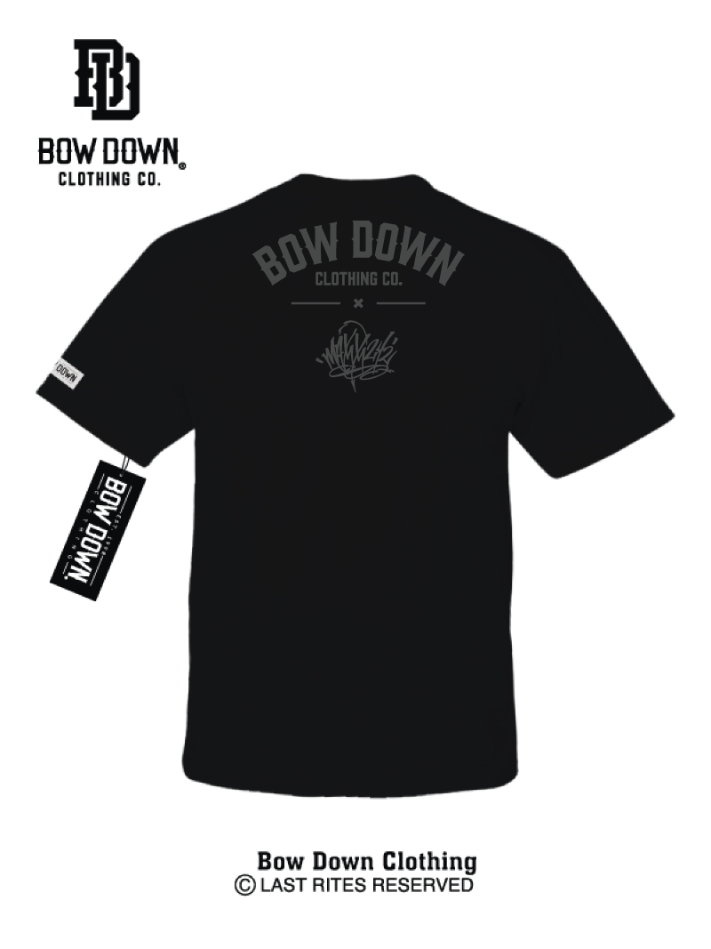 Back of black tshirt with Los Angeles City of Champions graphic by Maxx242 x Bow Down Clothing