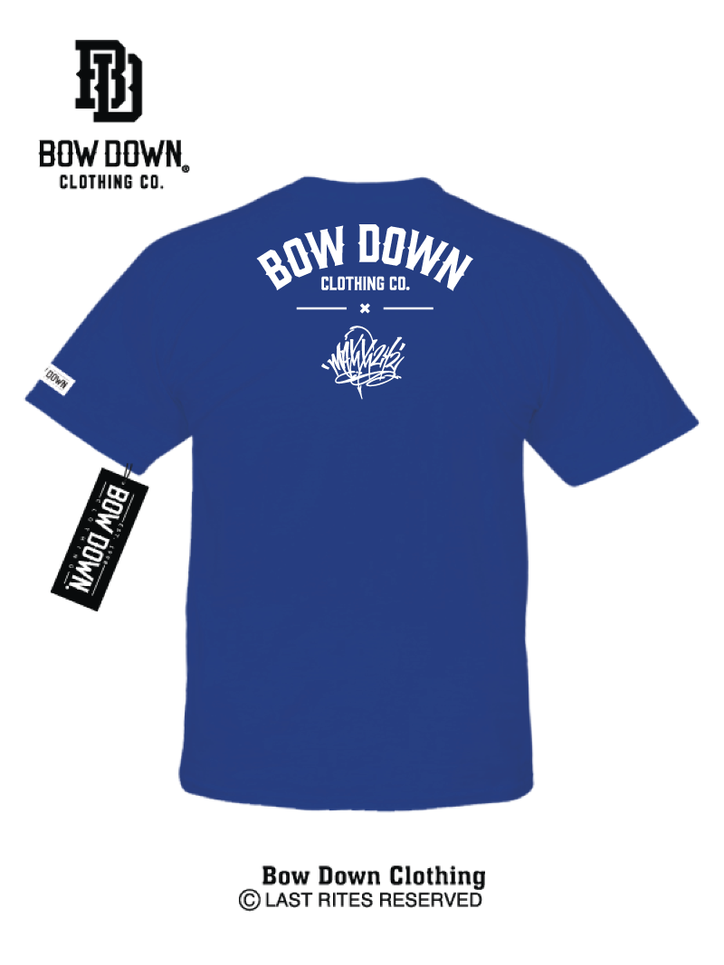 Back of Blue tshirt Los Angeles City of Champions graphic by Maxx242 x Bow Down Clothing