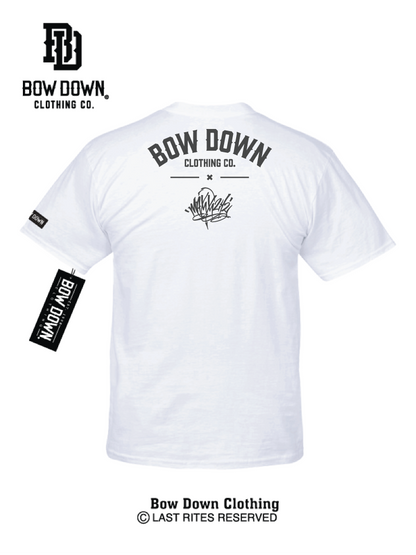 Back of white tshirt with Los Angeles City of Champions graphic by Maxx242 x Bow Down Clothing