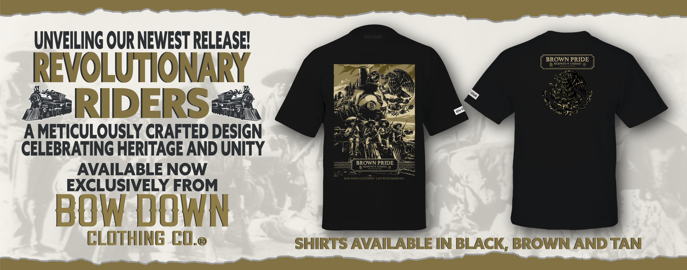 Revolutionary Riders Heritage Brown Pride Chicano Collection Tshirt