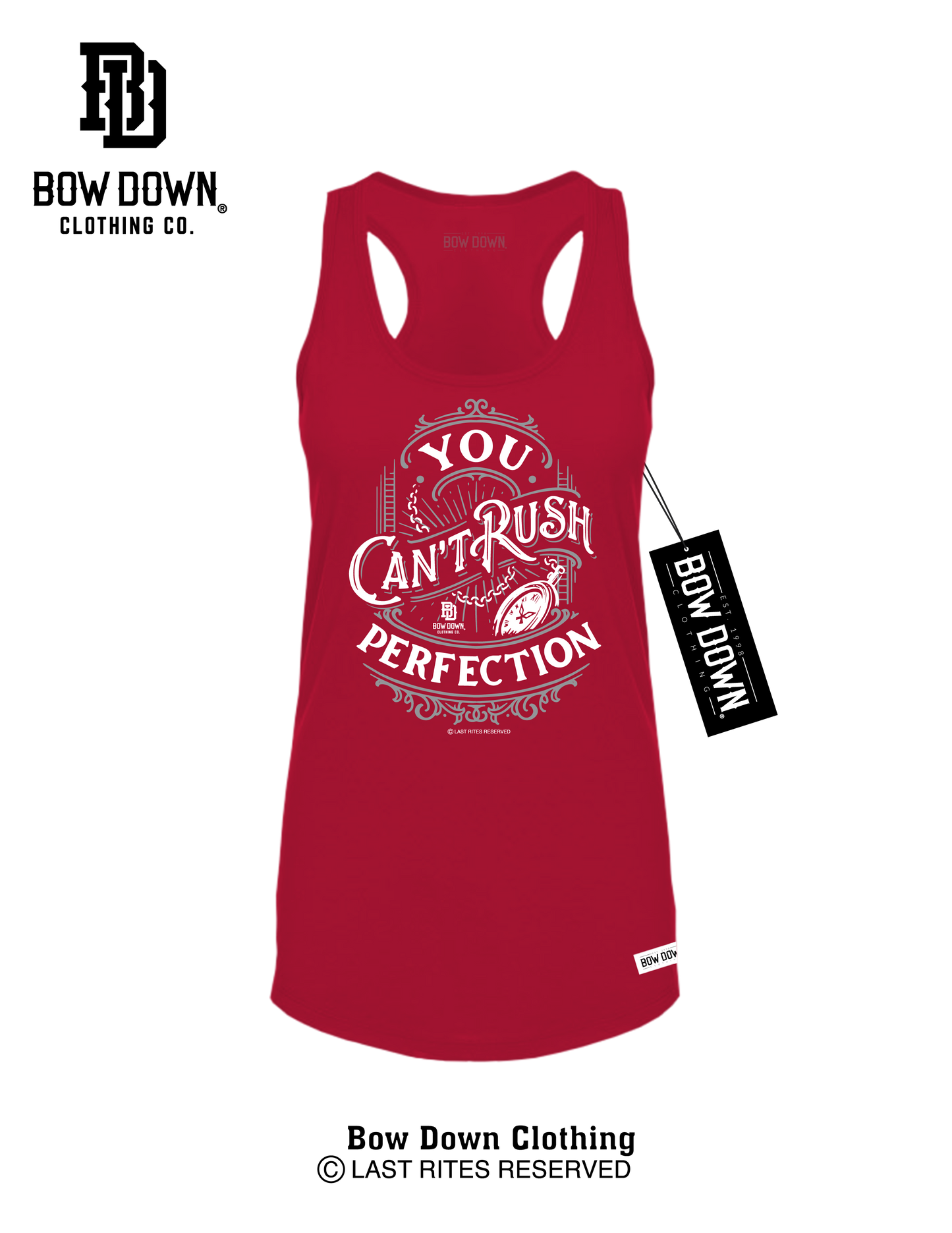 CAN'T RUSH PERFECTION WOMEN'S RACERBACK